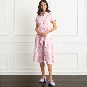 Hill House Pink & Yellow Candy Kaleidoscope The Lily Button Front Collared Dress